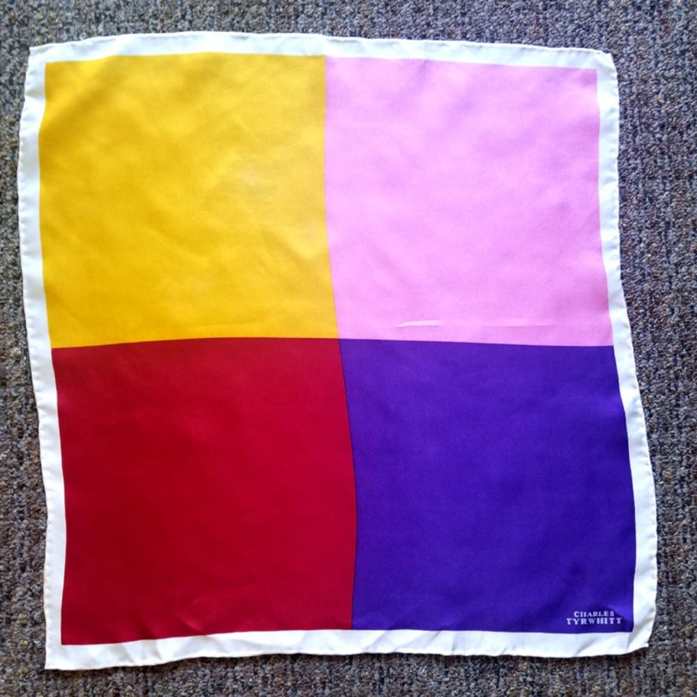 Tyrwhitt Color Block Silk Pocket Square